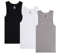 Efit 3-6 Pack Men's 100% Cotton Wife Beater A-Shirts Undershirt Plain Ribbed Tank Top, 3 Mix, Medium
