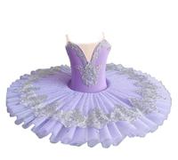 EFLALYHG Girls Ballet Dress Sleeveless Camisole Dance Leotard Tutu Skirt Swan Lake dance display Princess Dress,Purple,120