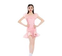 EFLALYHG Girls Latin Dance Dress Ballroom Children's Dance Costumes Samba Tango Salsa Dance Costumes Stage Performance Competition Outfit,Pink,110