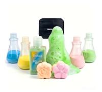 Efloral Bath Bomb Science Kit for Kids - 7-Pack DIY Bath Potions with Refill & Storage Bag, Fizzy STEM Experiment Gift Set, Organic & Skin-Safe Bath Treats for Birthday, Christmas, Girls & Boys (BK)