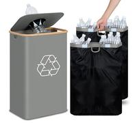 efluky 100L Bottle Bins, Deposit Bottle Collector Bins with Lid, Deposit Container with 2 Carrying Bags, Storage Empty Bottle Collector for Hme