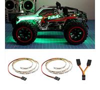 Efluky LED Light Strip Set for RC Planes, Drones & Model Cars - Green (2-Pack) with 5m Length per Strip