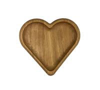 efo Decorative Wooden Snack Tray - Small Handcrafted Serving Tray - Charming Heart Shape Platter Design for Nuts Seeds and Dried Fruits - Quality Wood Tapas Tray (Heart)