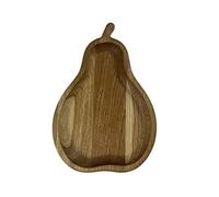 efo Decorative Wooden Snack Tray - Small Handcrafted Serving Tray - Charming Pear Shape Platter Design for Nuts Seeds and Dried Fruits - Quality Wood Tapas Tray (Pear)