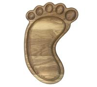 EFO Decorative Wooden Snack Tray | Wooden Serving Tray Handcrafted from Natural Oak in Charming Design | Serving Platters for Nuts, Tapas and Fruits | Small Serving Platter | Foot Shape