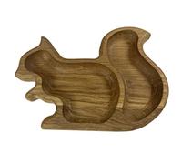 EFO Decorative Wooden Snack Tray | Wooden Serving Tray Handcrafted from Natural Oak in Charming Design | Serving Platters for Nuts, Tapas and Fruits | Small Serving Platter | Squirrel Shape