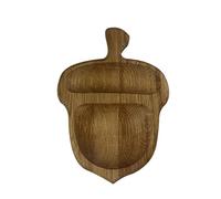 EFO Decorative Wooden Snack Tray | Wooden Serving Tray Handcrafted from Natural Oak in Charming Design | Serving Platters for Nuts, Tapas and Fruits | Small Serving Platter | Hazelnut Shape