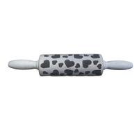 efo Embossed Rolling Pin with Engraved Design - Decorative Dough Roller - Cake Baking Accessories to Make Unique Bakes and Pottery - Beautifully Handmade Patterned Rolling Pin 24cm (Hearts)