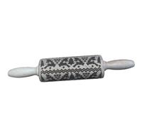 efo Embossed Rolling Pin with Engraved Design - Decorative Dough Roller - Cake Baking Accessories to Make Unique Bakes and Pottery - Beautifully Handmade Patterned Rolling Pin 24cm (Jumping Deers)