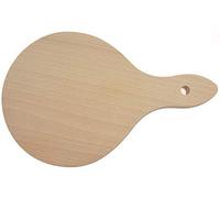 EFO Small Chopping Board ⌀12.5 cm | Rustic Style Serving Platter Made of Natural Wood | Kitchen Block for Precise Cutting of Onions, Garlic and Other Ingredients | Round Tray with Handle | Beech Wood