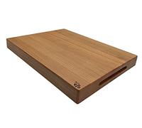 EFO Wooden Chopping Board 40x30x4 cm | Cutting Board with Rounded Edges Made of Beechwood | Kitchen Block for Serving, Slicing and Dicing | Bread Board with Practical Handles | Natural Finish