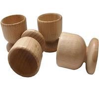 EFO Wooden Egg Cups Set of 4 | Handcrafted Egg Cups Made of Natural Wood | Ideal for Breakfast, Camping, Picnics or a Child's Play Kitchen | Sturdy, Eco-Friendly and Timeless Design | Beech Wood