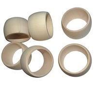 efo Wooden Napkin Rings - Beautiful Rustic Napkin Holders for Dinner Table Decoration - Round Serviette Rings Great for Party Decor - Crafted Napkin Rings Set of 6