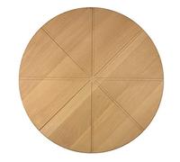 EFO Wooden Pizza Serving Board 35 cm | Round Beechwood Cutting Board with Portion Grooves and Handles | Rustic Pizza Tray for Cutting and Serving | Durable Wooden Kitchen Platter | Natural