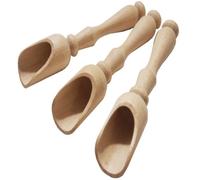 EFO Wooden Scoop 14cm 3-Pack | Mini Wooden Scoops for Spices, Tea, Salt, Rice | Versatile Measuring Spoon for Kitchen and Bathroom use | Handcrafted Natural Finish Utensil for Dry Goods | Buchenholz