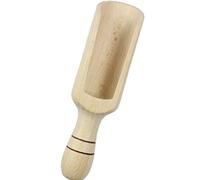 EFO Wooden Scoop 18 cm | Mini Wooden Scoops for Spices, Tea, Salt and Rice | Versatile Measuring Spoon for Kitchen and Bathroom use | Handcrafted Natural Finish Utensil for Dry Goods | Buchenholz