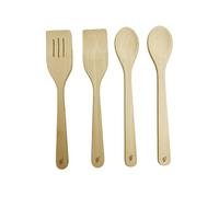 EFO Wooden Spatula Set of 4 | Utensil Set Crafted from Natural Beech Wood | Wooden Kitchen Utensils for Pans, woks and pots | Spoons for Cooking | Ideal for Stirring, Flipping and Serving with Ease