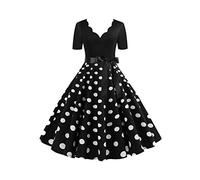 EFOFEI Ladies Valentine's Day Lace Print Evening Party Dress Evening Prom Costume Bridesmaid Dress Petticoat Long BLK 3XL