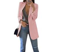 EFOFEI Lady Lapel Suit Blazer Smart Jacket Elegant Slim Fit Coat Casual Cropped Blazer PK XXL Pink