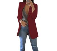 EFOFEI Lady's Elegant Slim Fit Coat Casual Blazer Interview Formal Wear Fashion Elegant Suit Wine Red XL