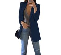 EFOFEI Women's Office Graceful Classic Jacket Christmas Vacation Lightweight Suit Comfy Relaxing Fall Coat Navy Blue M