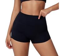 EFOGEP Gym Shorts for Women Summer Seamless High Waisted Butt Lifting Tummy Control Soft Booty Short Pants Workout Cycling Running Cycling Yoga Power Stretch Black S