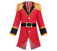 EFOGEP Prince Charming Costume for Boys Halloween Christmas Cosplay Jacket Long sleeve V Neck Frock Coat Kids Medieval Royal Role Play Birthday Fancy Dress up Clothes Red & Black 7-8 Years