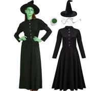 eforpretty Adult Halloween Costumes 2025 Women Wicked Witch of the West Wizard of oz Elphaba Group Family,S