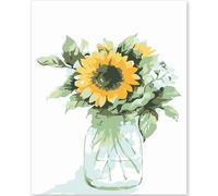 EFOTIML Paint by Numbers Kit for Adults Beginners & Kids Ages 8-12,1 Pack 16x20 inches Canva for Painting Kits for Adults in Colorful Box(Without Frame)-Sunflower and Vase