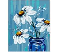 EFOTIML Paint by Numbers Kit for Adults Beginners & Kids Ages 8-12,1 Pack 16x20 inches Canva for Painting Kits for Adults in Colorful Box(Without Frame)-White Flowers and Vase