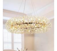 EFPD 40-inch Crystal Chandelier, Large Gold Ceiling Light, Large Luxury Hanging Light Fixture Suitable for Living Rooms, Dining Rooms, and Farmhouses, 28 Lights