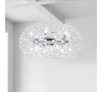 EFPD Crystal Chandelier, Silver Dandelion Chandelier, Suitable for Dining Rooms, Bedrooms, and Living Rooms, Hanging Pendant Light (12 Lights, Silver)
