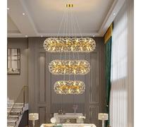 EFPD Crystal Modern Dandelion K9 Clear Crystal 12 Light for Dining Room, Bedroom, Kitchen, Living Room Golden