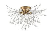 EFPD Fireworks Chandelier, G9 Crystal Ceiling Light, recessed Installation, for Lighting bedrooms, Dining Rooms, Living Rooms and Kitchen Islands. (Gold Ceiling Light 4T)