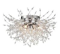 EFPD Fireworks Chandelier, G9 Crystal Ceiling Light, recessed Installation, for Lighting bedrooms, Dining Rooms, Living Rooms and Kitchen Islands. (Silver Ceiling Light 6T)