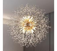 Gold Dandelion Pendant Light Fitting, 24 Lights - 40" Diameter, LED G9 Bulbs Included, Oversized Large Hanging Pendant Light Fitting