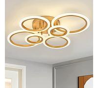EFPD Gold LED Ceiling Light, 6 Petals 72W 6400LM, Bedroom Kitchen Living Room Interior Decorative Lighting, Diameter: 31.5"
