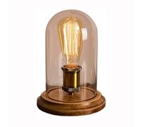 EFPD Medieval-Inspired Modern Table lamp Vintage Glass Shade Table lamp Solid Wood Base Bedside lamp British Standard Plug Includes E27 Bulb
