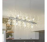 EFPD Modern Chandelier Fireworks, Crystal Dandelion Chandelier Stainless Steel Hanging Light Fixture for Kitchen Dining Room Bedroom L28 inch