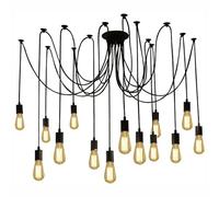 EFPD Modern Classic Spider Pendant Lighting, 14 Lights, Black, DIY Imagination, Supplied with 79" Cable Each