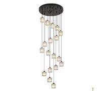 EFPD Modern Crystal Chandelier, Raindrop Pendant Light, Adjustable Height Ceiling Pendant Suitable for farmhouses, Spiral staircases, Living Rooms, and Entrance Halls (18 Lights)