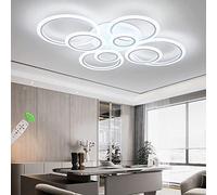 EFPD Modern LED Ceiling Light Dimmable Remote Control 8 Ring Ceiling Light 108W 8640LM, Large Ceiling Light for Living Room, Bedroom, Office, White, 3000-6500K