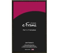 eFrame 11x17inch Frame - Versatile Open Grain Black Wood 17x11inch Picture Frame (27.9x43.2cm) / 11x17inch Black Photo Frame. Fitted with Clear Perspex (Non-Glass)