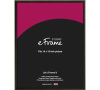 eFrame 14x18inch Frame - Versatile Open Grain Black Wood 18x14inch Picture Frame (35.6x45.7cm) / 14x18inch Black Photo Frame. Fitted with Clear Perspex (Non-Glass)