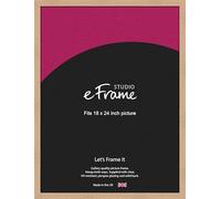 eFrame 18x24inch Frame - Solid English Oak Natural Wood Wood 24x18inch Picture Frame (45.7x61cm) / 18x24inch Natural Wood Photo Frame. Fitted with Clear Perspex (Non-Glass)