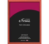 eFrame 21x28cm Frame - Faded Open Grain Red Wood 28x21cm Picture Frame / 21x28cm Red Photo Frame. Fitted with Clear Perspex (Non-Glass), 2mm MDF Back and Wall Hanging Fixings