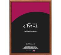eFrame 30x40cm Frame - Rustic Brown Wood 40x30cm Picture Frame / 30x40cm Brown Photo Frame. Fitted with Clear Perspex (Non-Glass), 2mm MDF Back and Wall Hanging Fixings