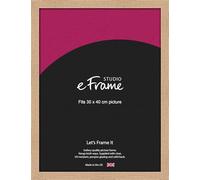 eFrame 30x40cm Frame - Solid English Oak Natural Wood Wood 40x30cm Picture Frame / 30x40cm Natural Wood Photo Frame. Fitted with Clear Perspex (Non-Glass), 2mm MDF Back and Wall Hanging Fixings