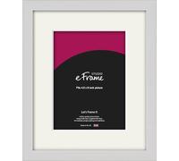 eFrame 4.5x6inch Frame - Narrow Flat Fresh White Wood 6x4.5inch Picture Frame (11.4x15.2cm) / 4.5x6inch White Photo Frame. Fitted with Clear Perspex (Non-Glass), White Window Mount