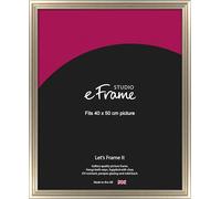 eFrame 40x50cm Frame - Classic Silver Wood 50x40cm Picture Frame / 40x50cm Silver Photo Frame. Fitted with Clear Perspex (Non-Glass), 2mm MDF Back and Wall Hanging Fixings